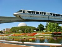 Monorail circling EPCOT Flower & Garden Festival